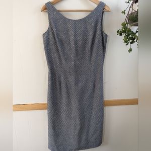 Vintage Elizabeth Arden | 1950s Rhinestone Dress Like New Blue Gray Dots